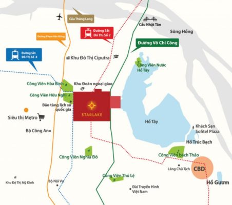 Location of Starlake Tay Ho Tay Apartment
