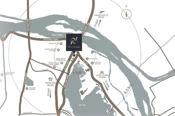 Location of PentStudio West Lake Hanoi