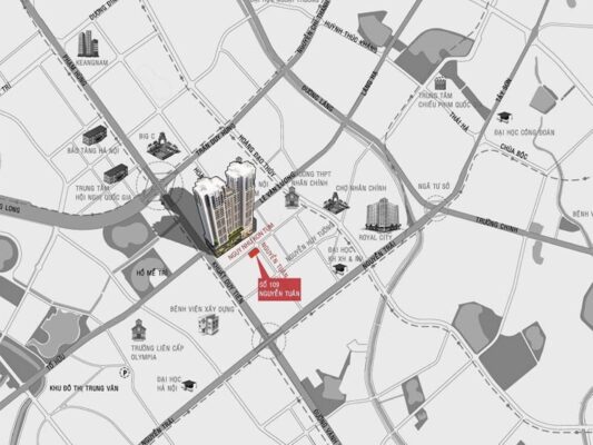 Location of Harmony Square Thanh Xuan