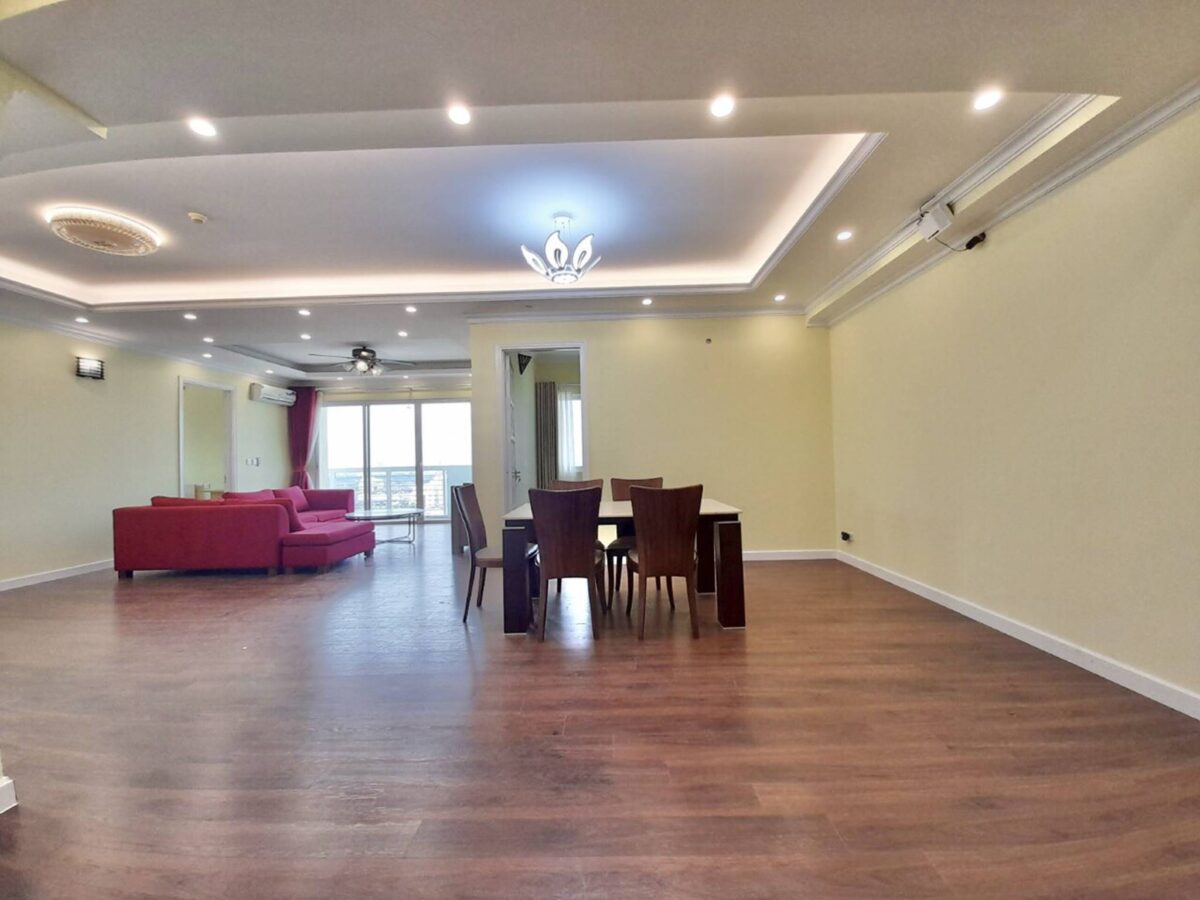 Beautiful red sofa apartment for rent at E1 Ciputra (3)