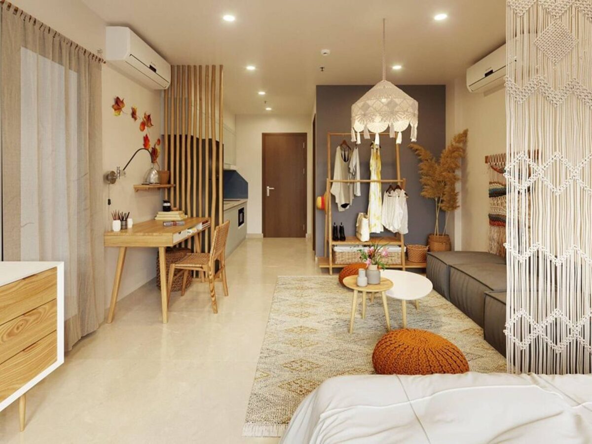 Beautiful tropical-style studio apartment for rent in Vinhomes Ocean Park Hanoi (3)