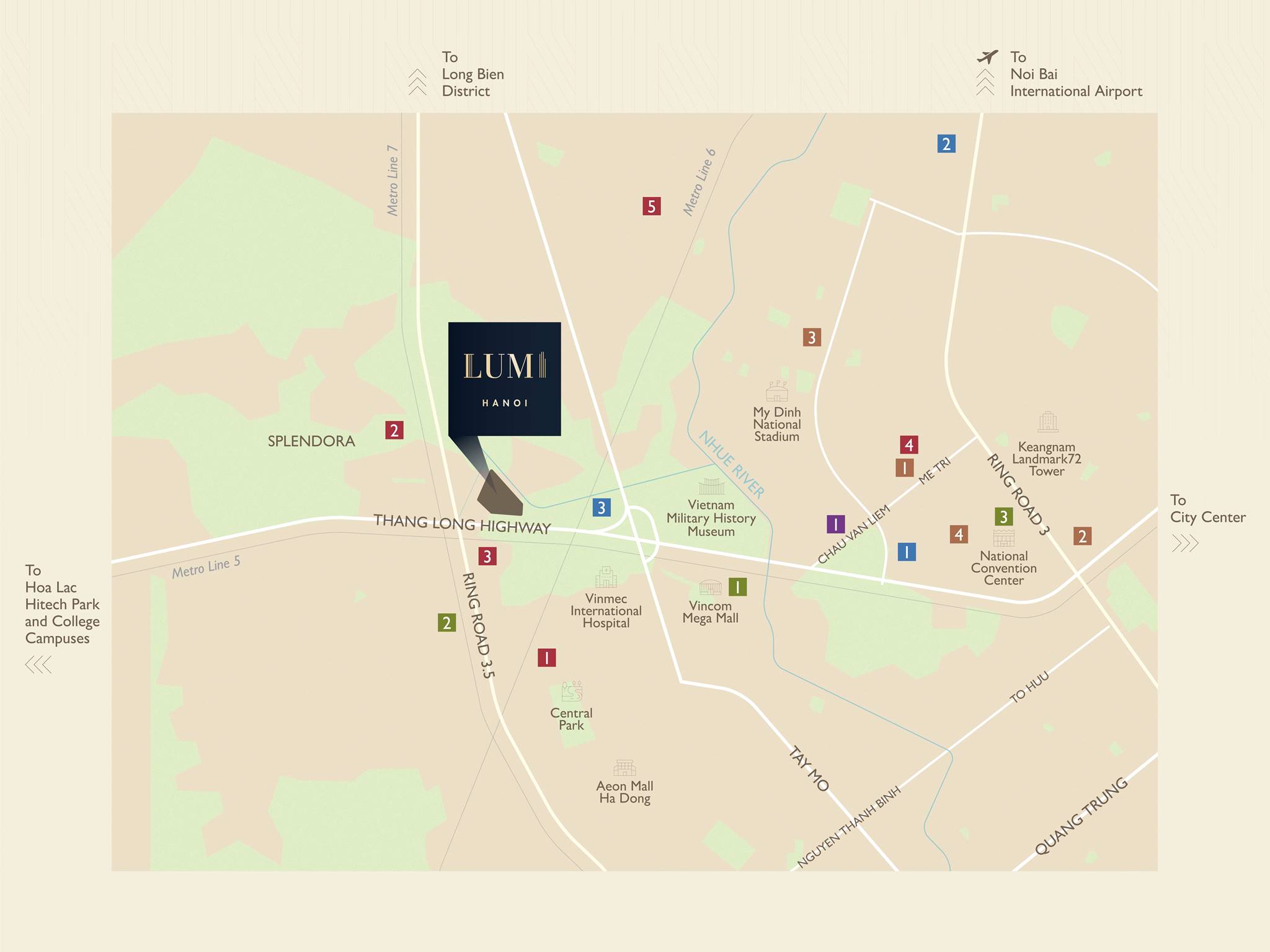 Location of Lumi Hanoi apartment complex