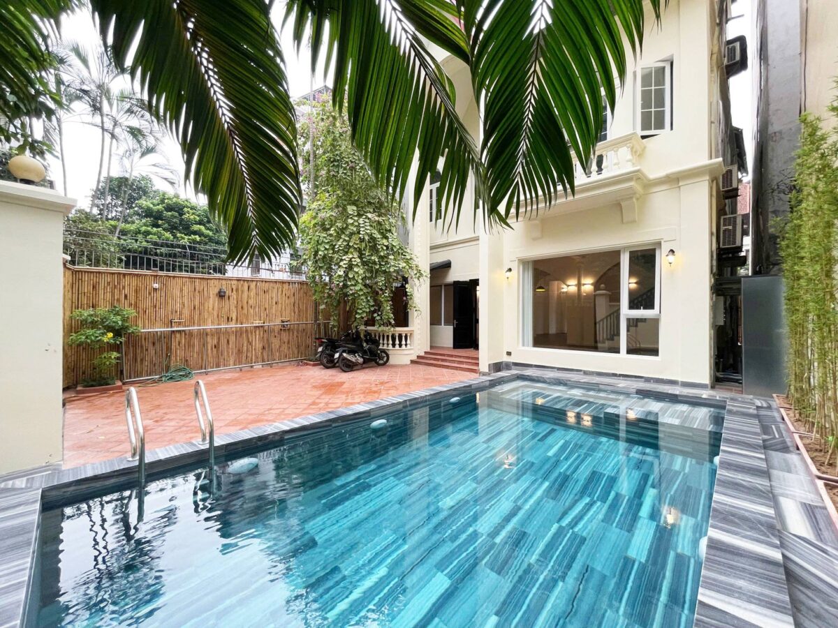 Beautiful 5BRs pool villa for rent on To Ngoc Van, Tay Ho, Hanoi (1)