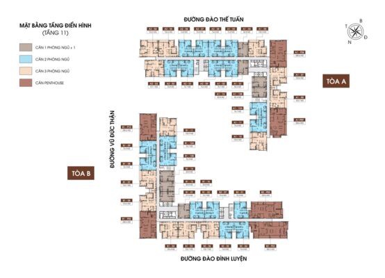 Typical Floor Plan of Long Bien Central (11F)