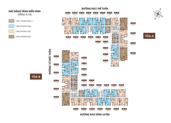 Typical Floor Plan of Long Bien Central (4F - 10F)