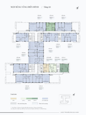 Typical floor plan of Galia Hanoi apartment (33F)