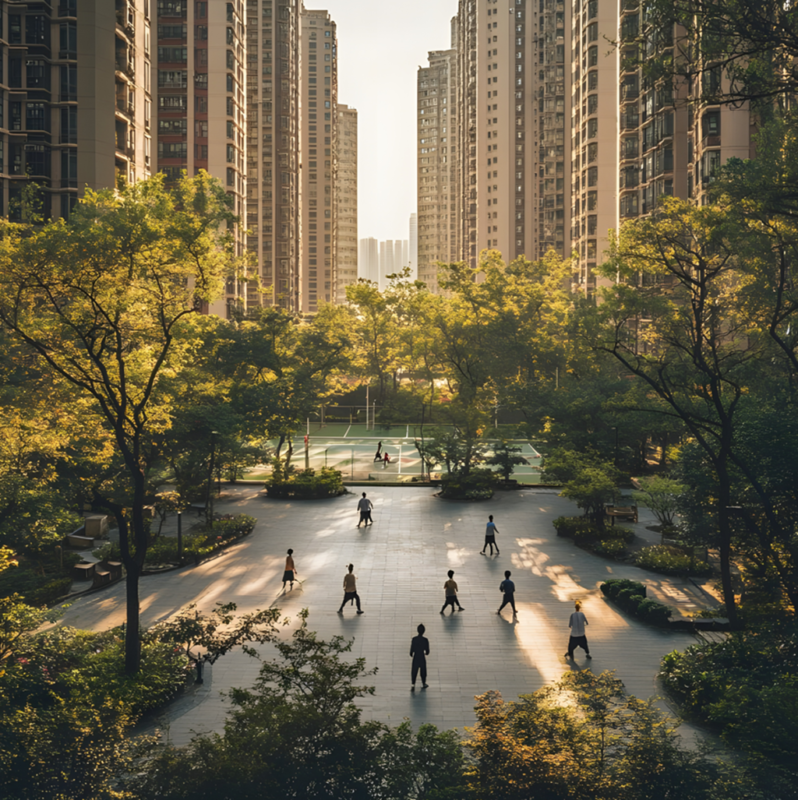 Feliz Jardin complex - Happiness Garden is located in the center of Sun Feliza Suites. Illustration photo