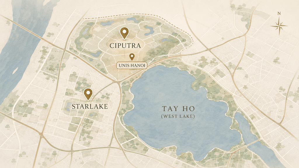 Best Apartments near UNIS Hanoi | Expat Family Guide 1 Ciputra, Starlake, Tay Ho, and UNIS Hanoi