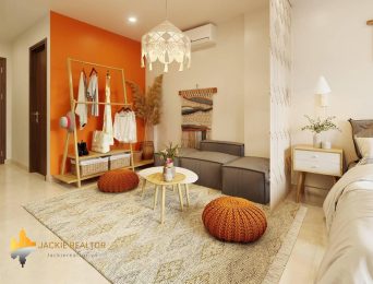 Beautiful tropical-style studio apartment for rent in Vinhomes Ocean Park Hanoi (2)