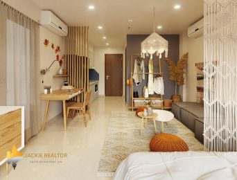 Beautiful tropical-style studio apartment for rent in Vinhomes Ocean Park Hanoi (3)