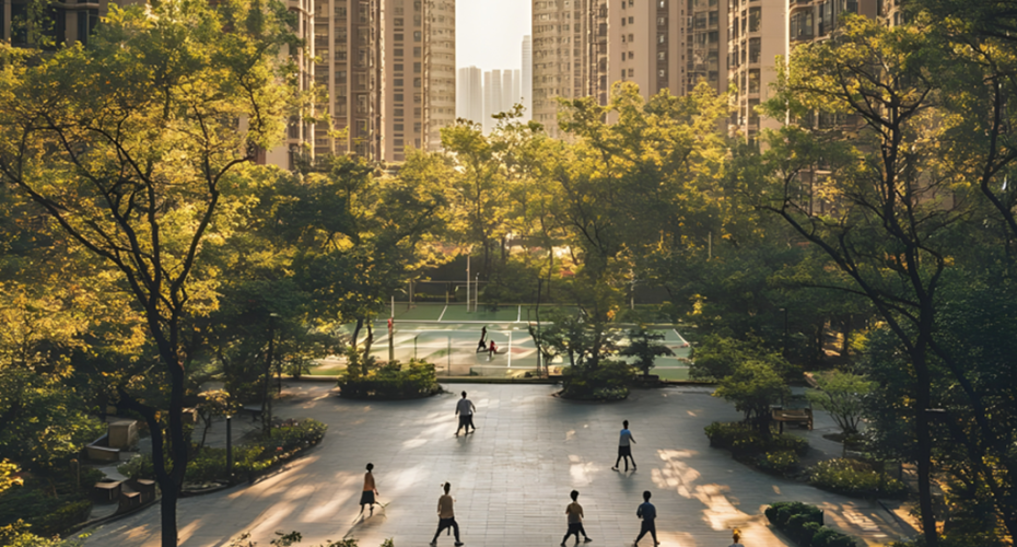 Feliz Jardin complex - Happiness Garden is located in the center of Sun Feliza Suites. Illustration photo